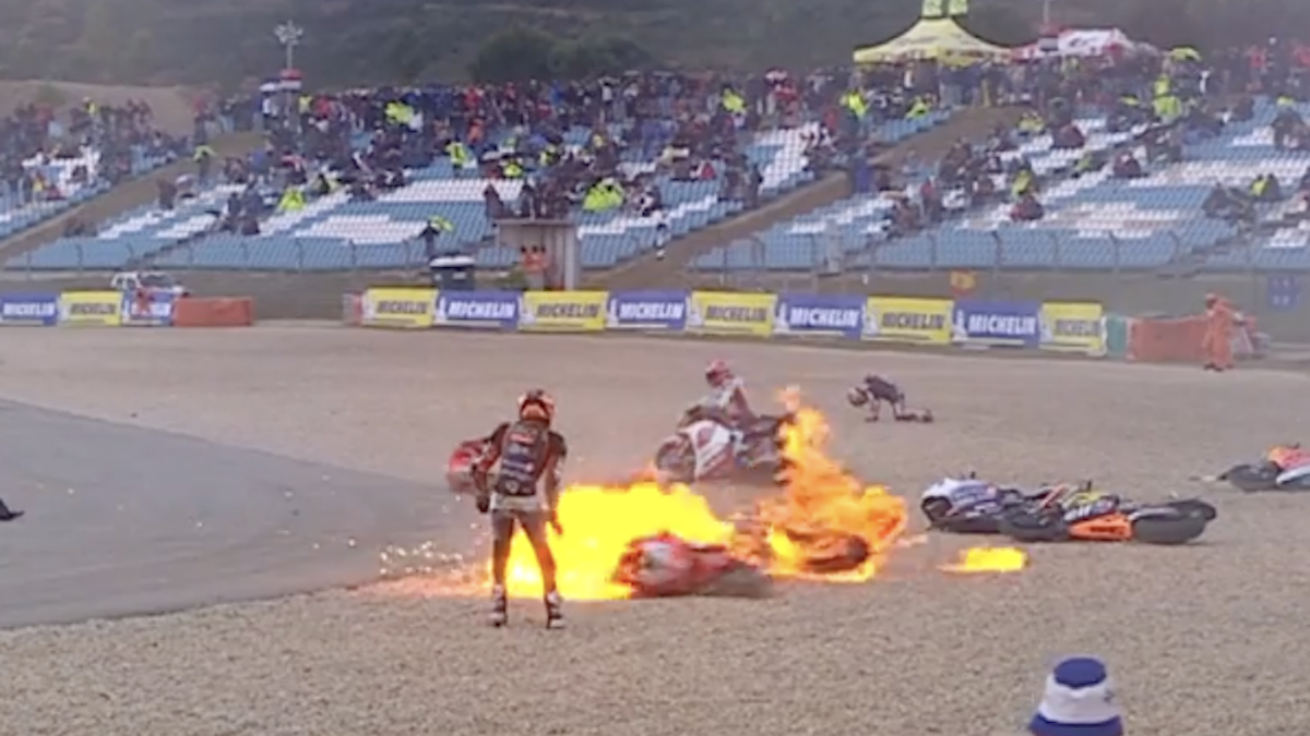 Moto2 pile-up Portimao